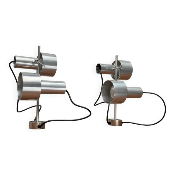 Lustres doubles minimalistes FA2 du milieu du siècle par Peter Nelson pour Architectural Lighting Company, Angleterre, années 1960, lot de 2