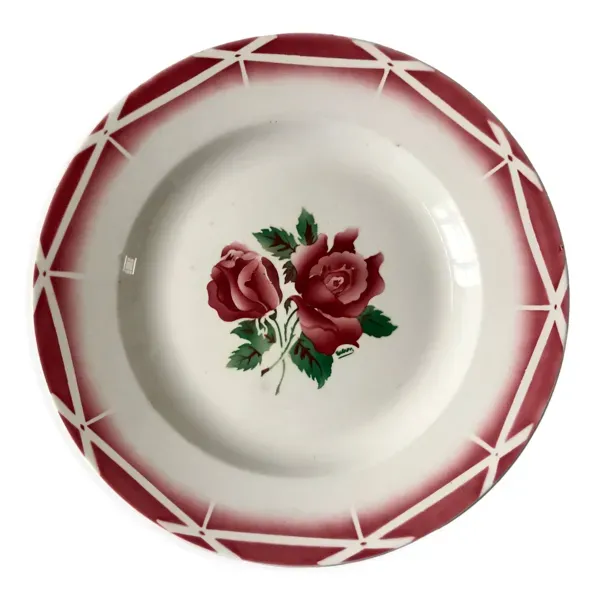 Plat rond Digoin Sarreguemines modèle ''Cibon'' années 30-40