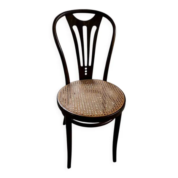 Chaise bistrot en bois courbé et cannage — ZPM Radomsko