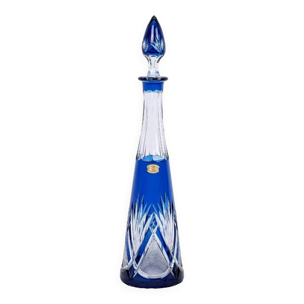 Carafe à vin  - cristallerie  val saint-lambert  -  modèle : pyramide - époque : xxème siècle