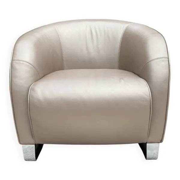 Fauteuil club design Liz par Natuzzi Italy en cuir