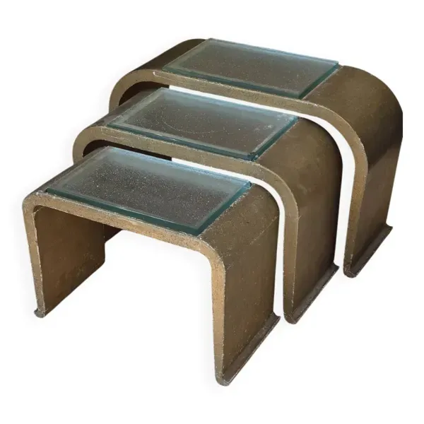 3 tables gigognes space age, circa 1970