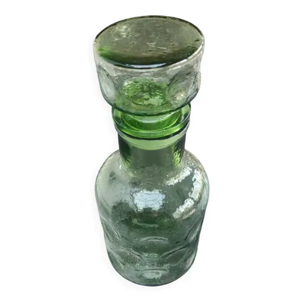 Carafe ancienne en verre bullée : vintage