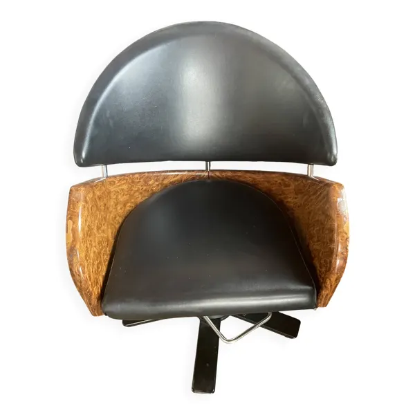 Fauteuil de coiffeur vintage Space Age — effet ronce, années 1970
