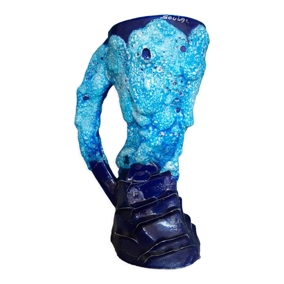 Vase en céramique fat lava vallauris années 60/70