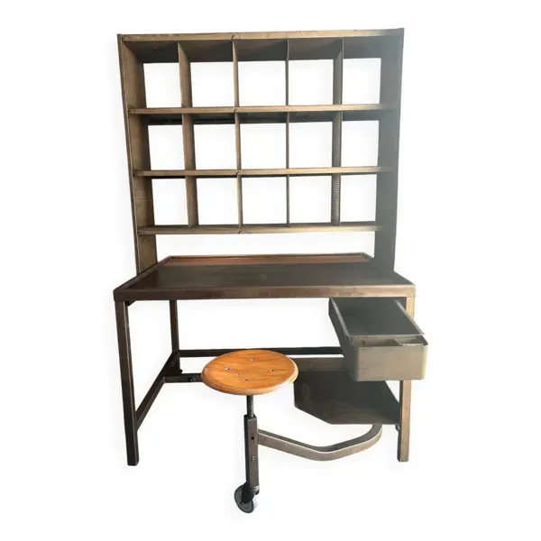 Meuble tri postal avec tabouret