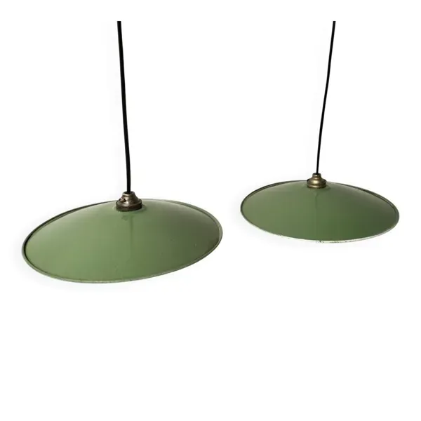 Paire de suspensions tôles émaillées