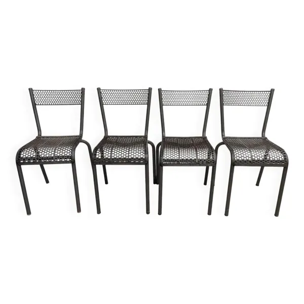Quatre Chaises empilables Atelier industriel design vintage 50 60