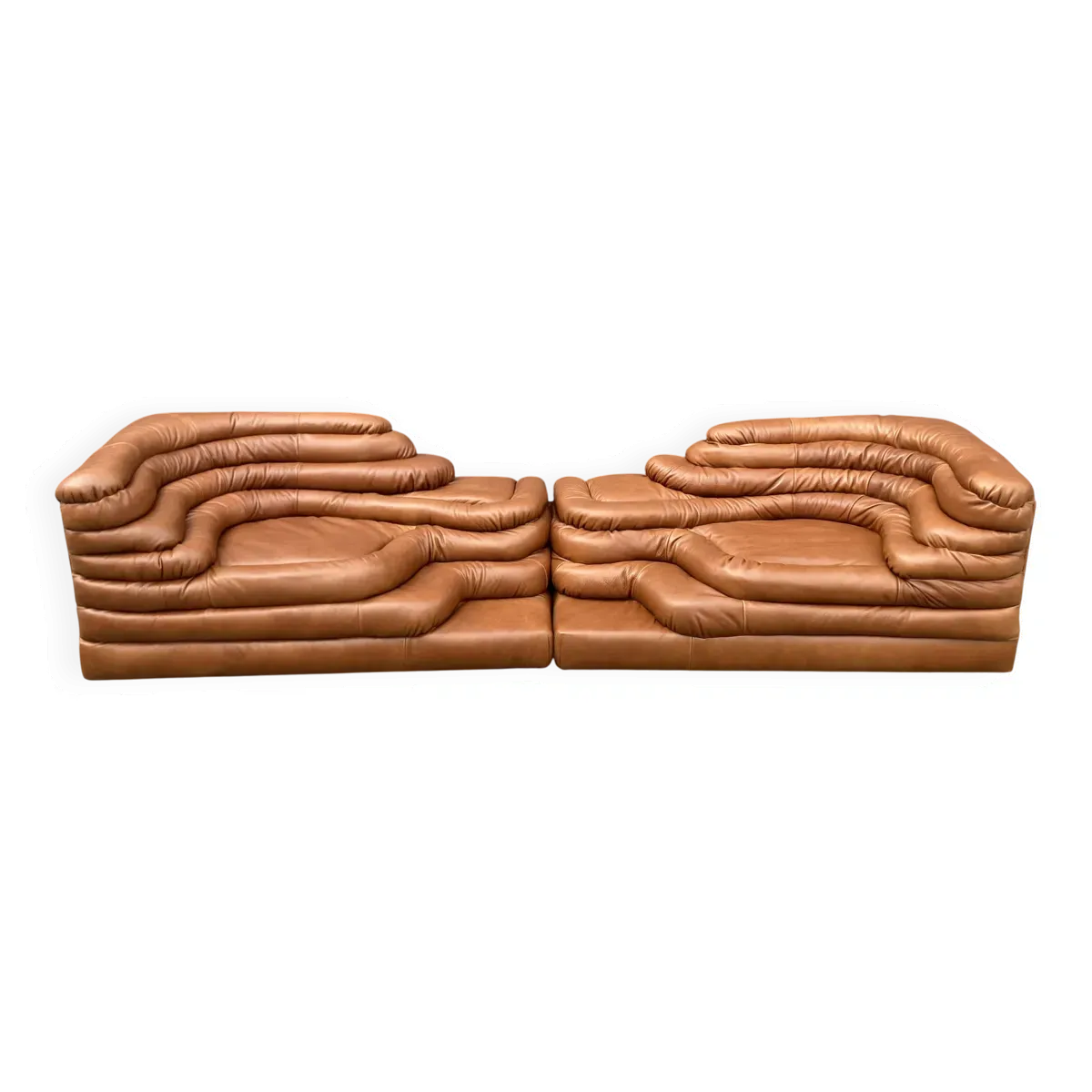 2x De Sede Terrazza Ds-1025 (rechts & links element) Cognac