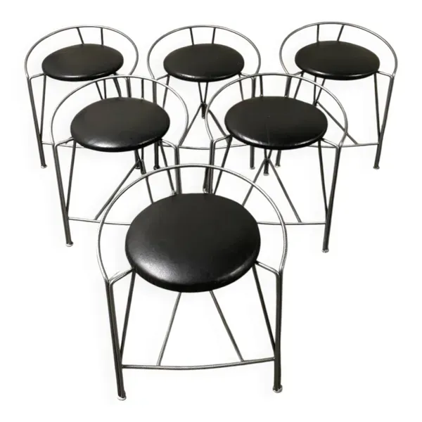 6 tabourets lune d’argent de pascal mourgue pour Fermob 1985