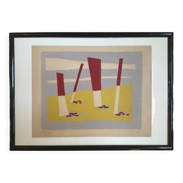 La plage,1954.lithographie originale de léon gischia ( 1903-1991).