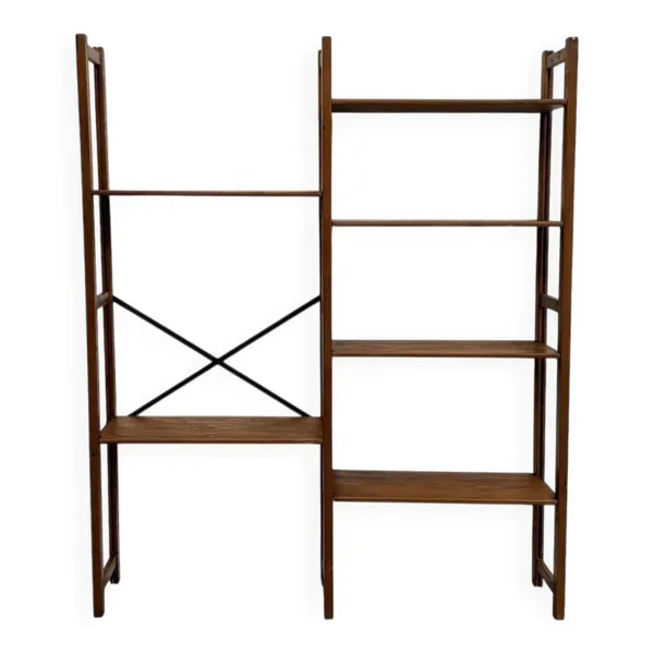 Bibliothèque Moderniste XXL en Pin Massif – Design Années 50 – L164 cm