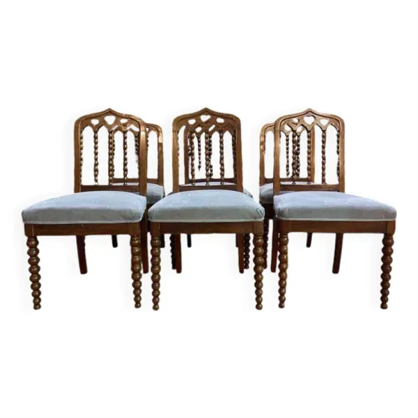 Suite de 6 chaises époque Restauration ''Chapelet