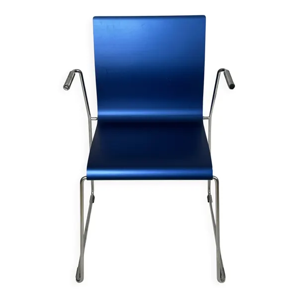 Chaise Blå Station en aluminium bleu et inox, Suède, 2004