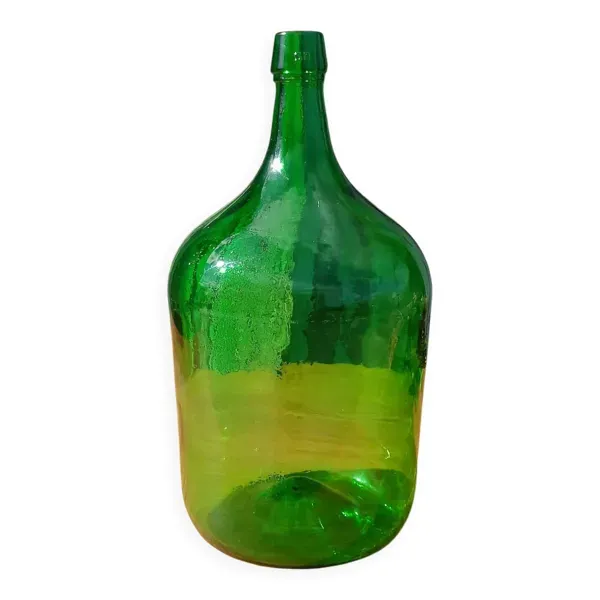 Superbe dame jeanne ancienne en verre vert