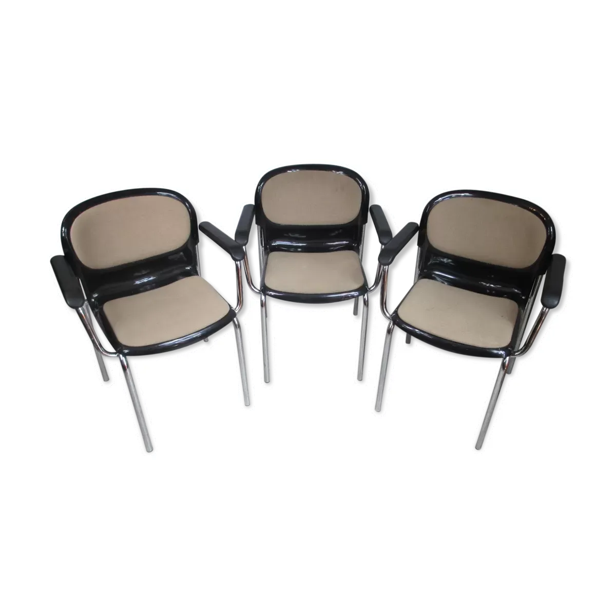 Ensemble de trois chaises par G. Lange Allemagne années 1980