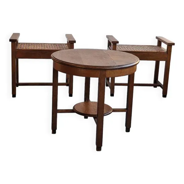 Ensemble meubles d' entrée de l'école d'Amsterdam/ Art Deco années 1930