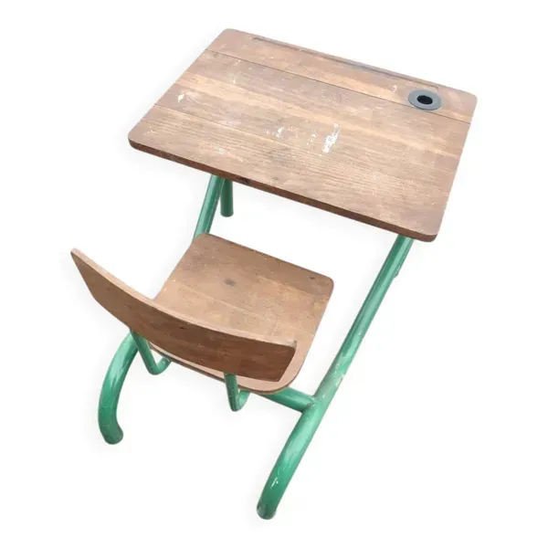 Bureau écolier pupitre vintage ancien sortie de cave