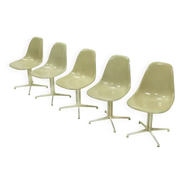 Ensemble de 5 chaises de salle à manger La Fonda par Charles & Ray Eames pour Vitra Herman Mil