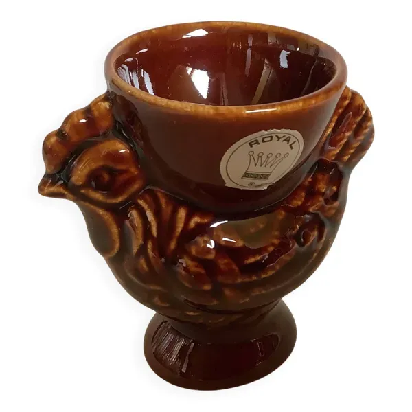 Coquetier poule marron royal keramiek