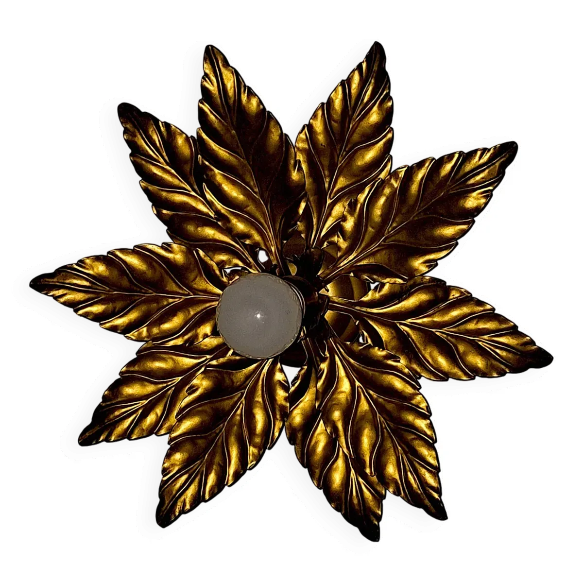 Plafonnier florentin en métal doré du milieu du siècle par Hans Kögl, années 1960