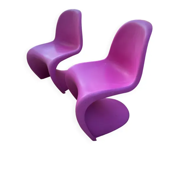 Paire de Panton Chairs Rose de Verner Panton