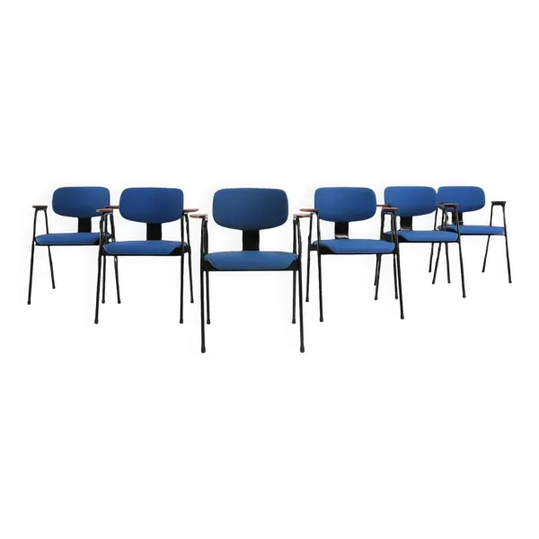 Ensemble de 6 chaises de salle à manger par Willy Van Der Meeren pour Tubax, Belgique, années 1950.