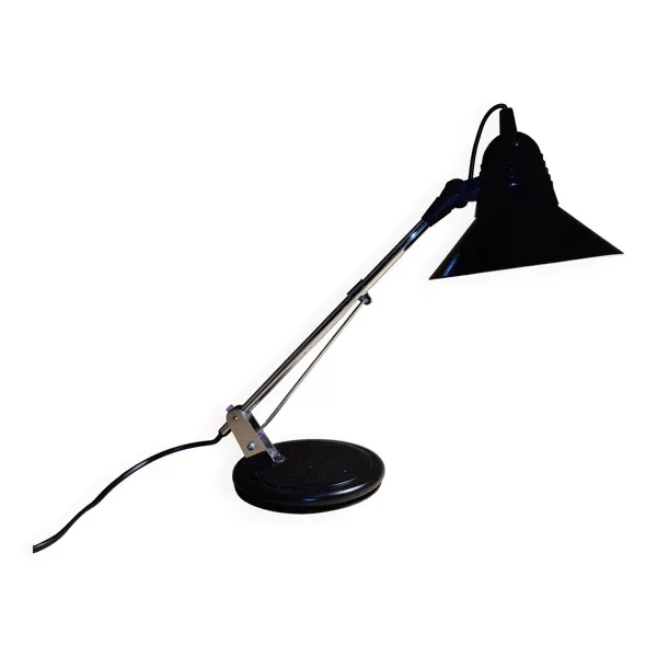 Lampe de bureau noir Aluminor années 80