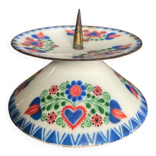 Bougeoir Poljak en tôle émaillée, années 50-60