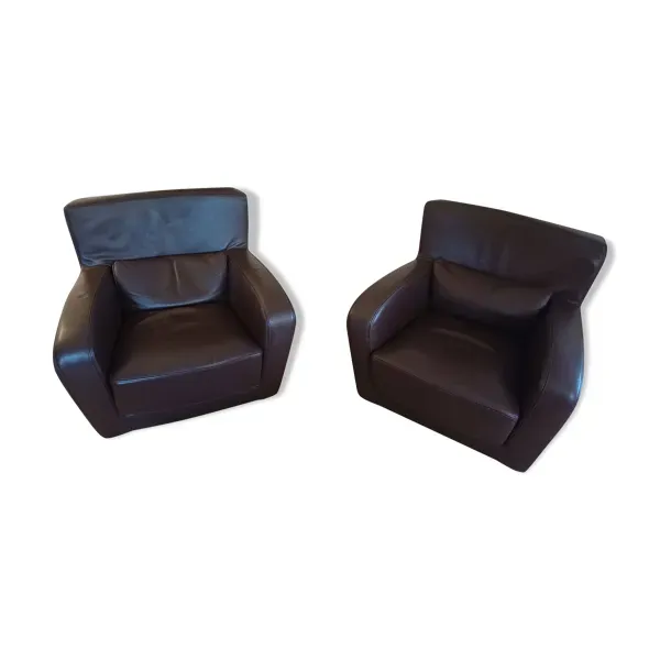 Fauteuil club cuir cinna