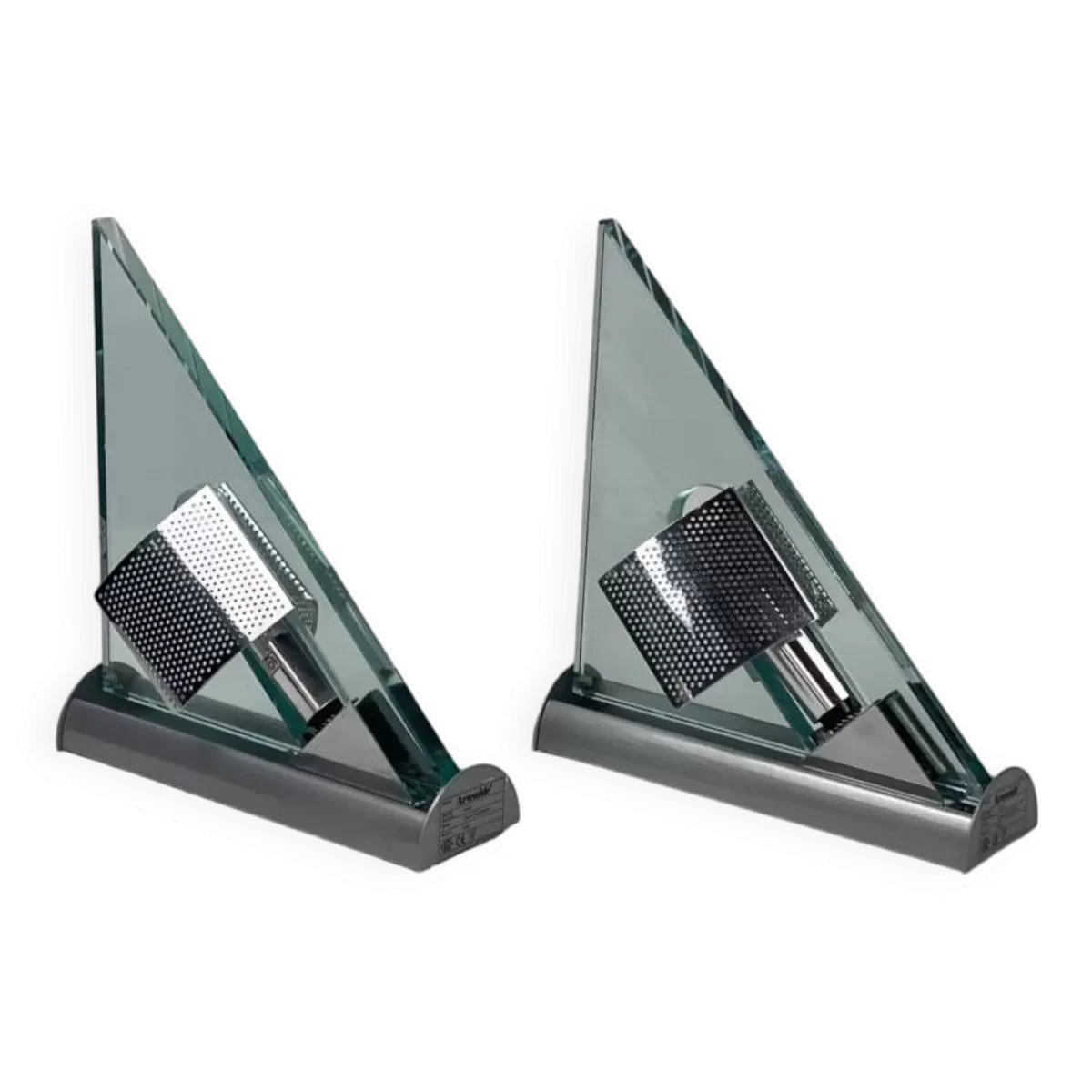 Paire d'appliques vintage Icaro de Carlo Forcolini pour Artemide en verre et métal 1986