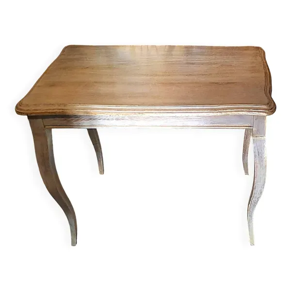 Table basse rectangulaire en bois massif peinte et patiné dorée 1950