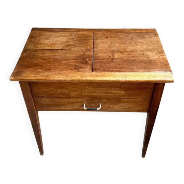 Meuble de métier,  table en bois massif 2 tiroirs