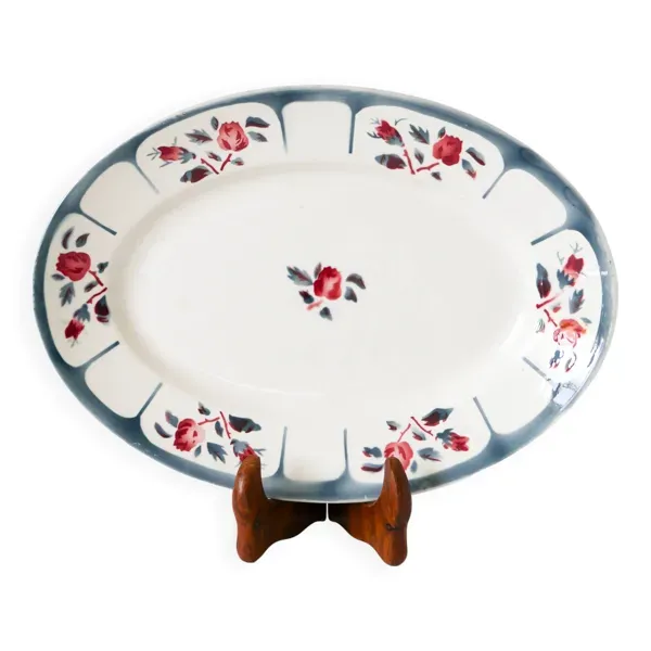 Plat oval Digoin Sarreguemines, modèle Ninette, 1950