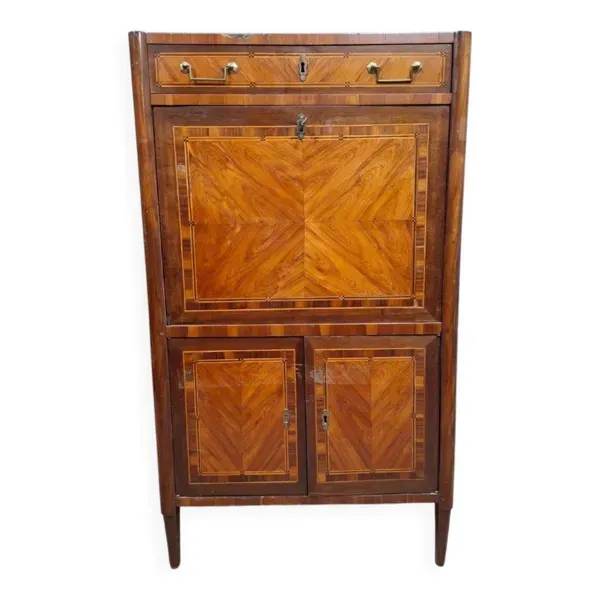 Secrétaire à abattant en marqueterie, époque Louis XVI fin XVIIIe