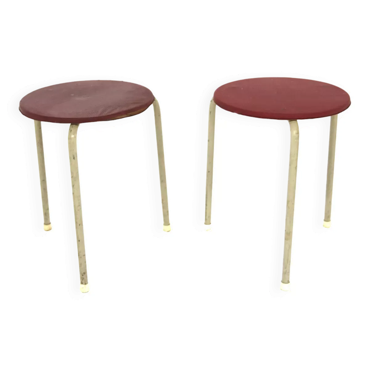 set de 2 tabourets en métal, Suède, 1950