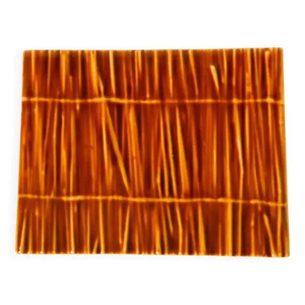 Grand dessous de plat en barbotine, modèle ''Bambou'', Design, 1970