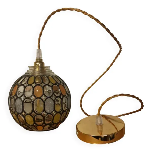 Globe vintage effet vitraux