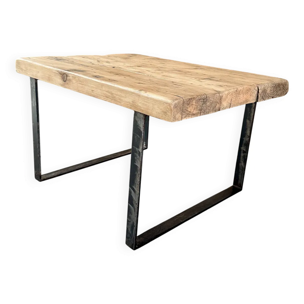 Table basse en bois et métal SNCF