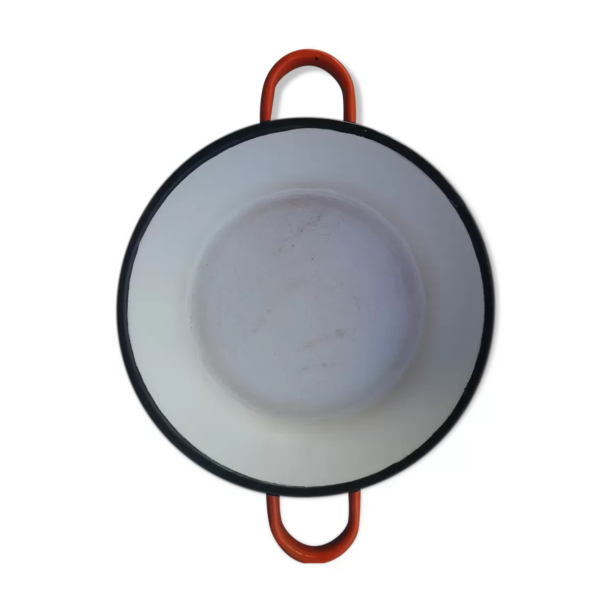 Plat en tôle émaillée orange