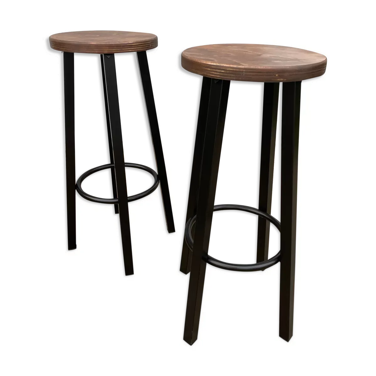Paire de tabourets de bar industriels