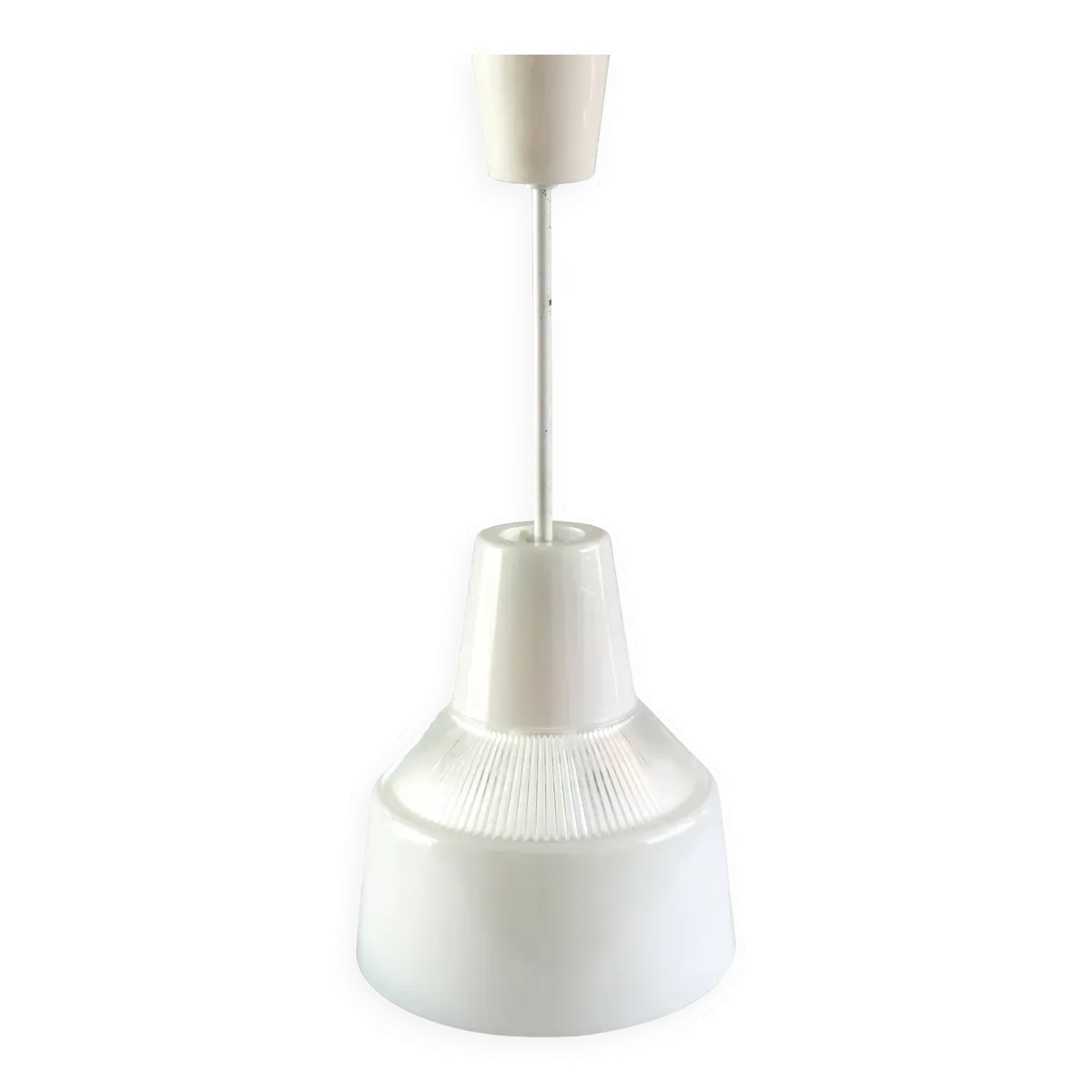 Suspension Holophane verre blanc