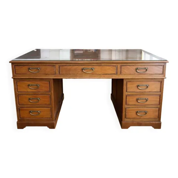 Rare Bureau de Ministre ''Double Face'' – 18 tiroirs – 120x120cm