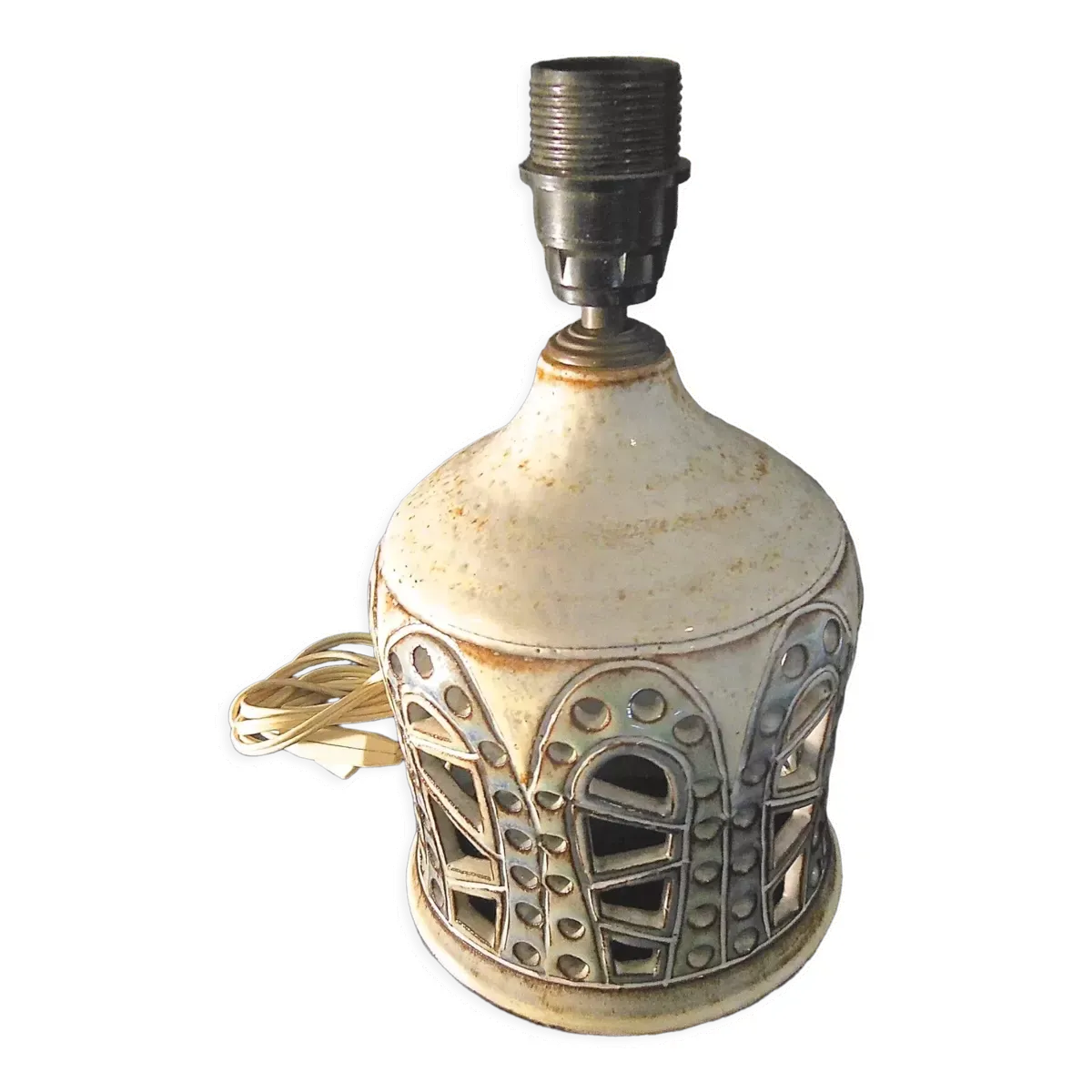 Pied de lampe en ceramique émaillée signée vieux moulin vallauris