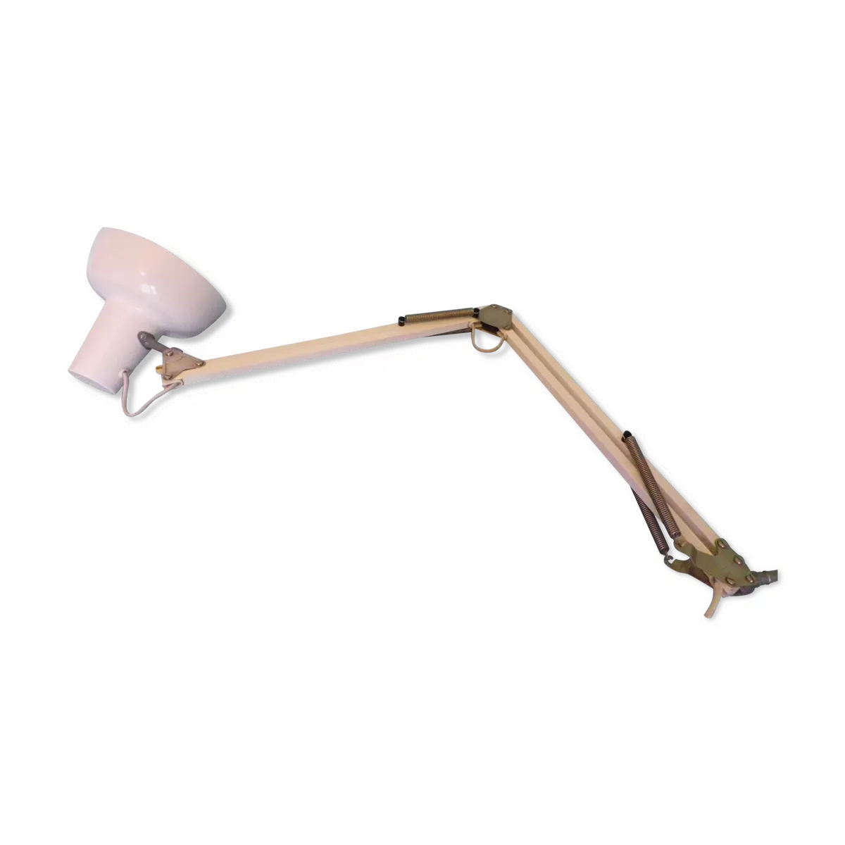 Lampe articulée en tole émaillée 2 bras années 70