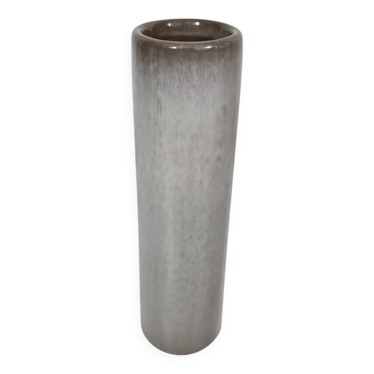 Jacques & Dani Ruelland Vase rouleau en céramique émaillée gris