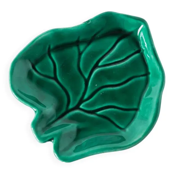 Vide-poche feuille en barbotine, 1970