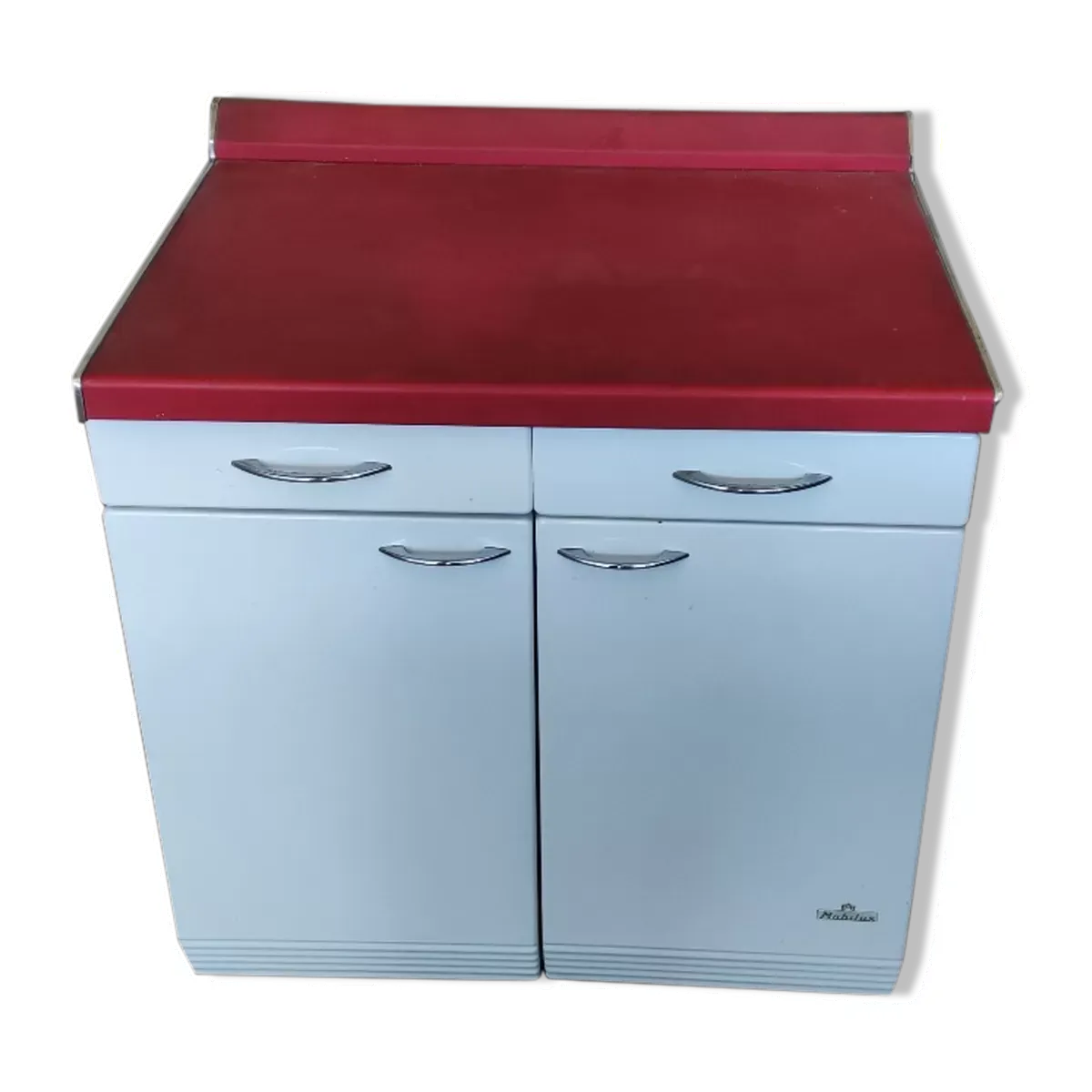 Buffet en tôle émaillée deux portes deux tiroirs