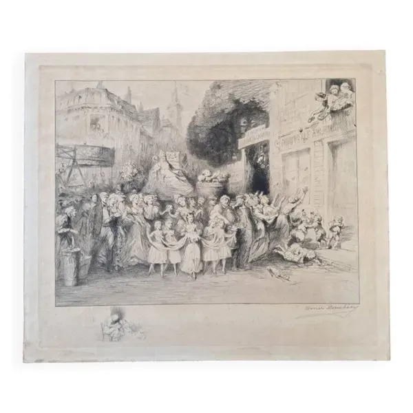 Gravure à l'eau forte, Omer Désiré Bouchery (1882-1962)