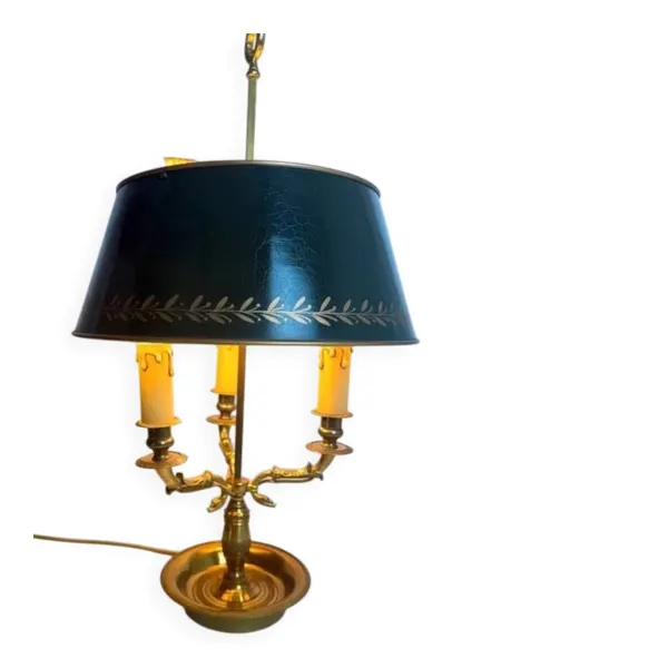 Lampe bouillotte en bronze, style Empire, à variateur d'intensité